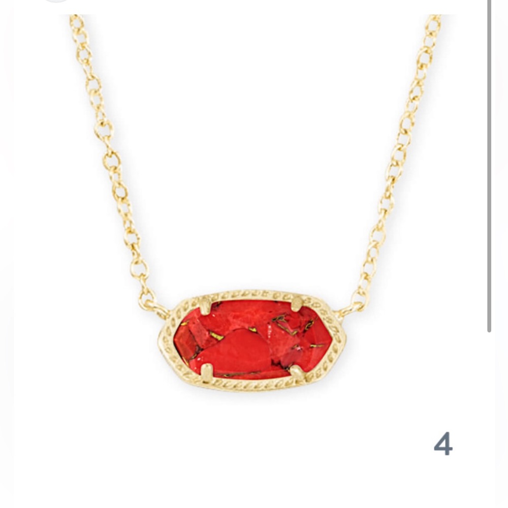 Kendra Scott Elisa Bronze Veined Red Magnesite Necklace